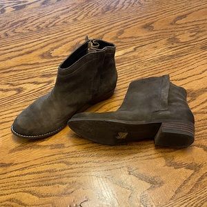 Moss green suede boots